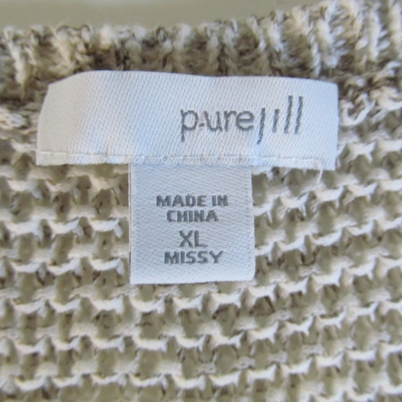 J. Jill Cotton Blend Sweater 3/4 Sleeve Scoop Neck Open Knit Beach Tunic XL - Picture 8 of 9